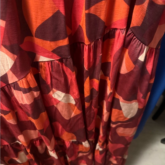 Nine West Orange Red Sundress Sleeveless Spaghetti Strap - Picture 6 of 8